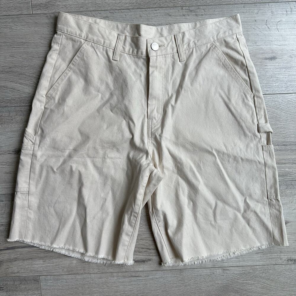John Elliott Cut-Off Work Shorts S Mens Natural Color Japan NWT 31x9” Carpenter